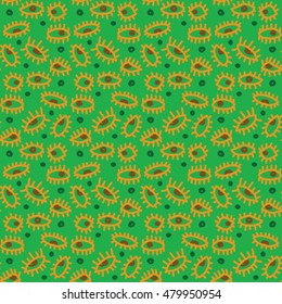 Outline hand drawn vector eye seamless pattern. Cute doodle modern pop art elements