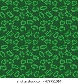 Outline hand drawn vector eye seamless pattern. Cute doodle modern pop art elements