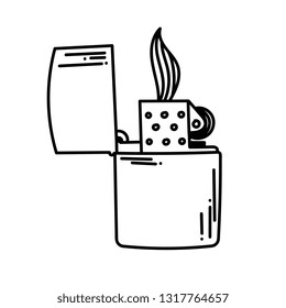 Outline hand drawn windproof lighter for coloring