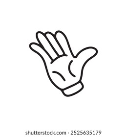outline hand gesture isolated on white background