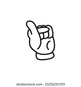 outline hand gesture isolated on white background
