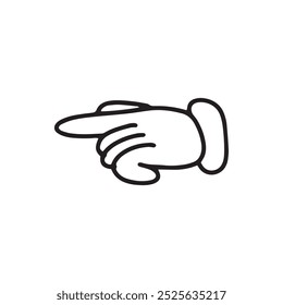 outline hand gesture isolated on white background