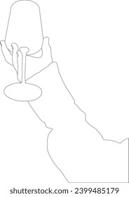 outline hand with glass vector