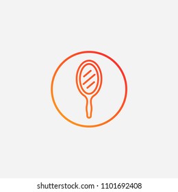 Outline hand mirror icon,gradient illustration,vector beauty sign symbol