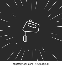 Outline hand mixer icon illustration isolated vector sign symbol