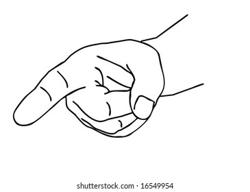 esquema de la mano sobre fondo blanco