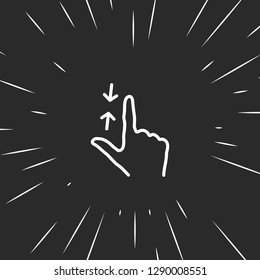 Outline hand scroll icon illustration isolated vector sign symbol