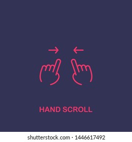 Outline hand scroll icon.hand scroll vector illustration. Symbol for web and mobile