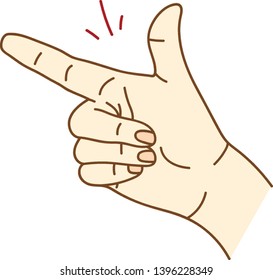 Outline hand with snapping finger gesture. Living easy concept vector background. Gesture hand finger snap and expression illustration