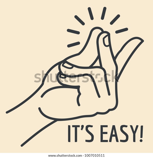 Outline hand with snapping finger gesture.\
Living easy concept vector background. Gesture hand finger snap and\
expression\
illustration