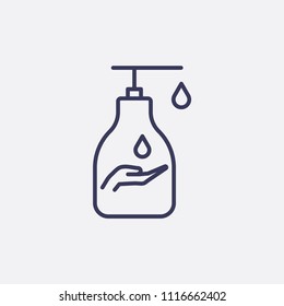 Outline hand soap icon illustration,vector hygiene sign symbol