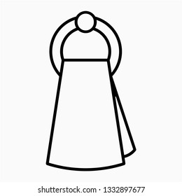 Outline hand towel vector icon
