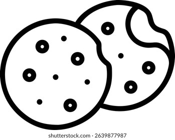 Outline Handdrawn Cookie Dessert Snack Icon Illustration Design