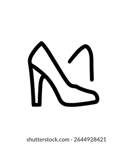 Outline Handdrawn High Heel Shoe Fashionable Female Footwear Element