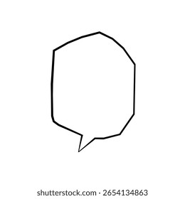 Outline Handdrawn Irregular Shape Speech Bubble Communication Element