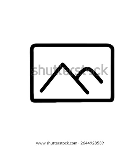 Outline Handdrawn Landscape Mountain Scenery Art Gallery Image Icon Graphic
