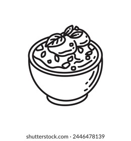Outline Handdrawn Mexican cuisine illustration Line Art Cartoon