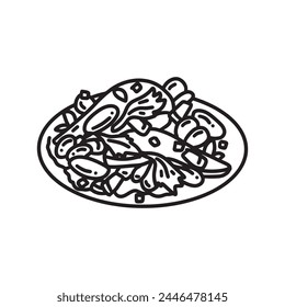 Outline Handdrawn Mexican cuisine illustration Line Art Cartoon