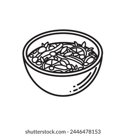 Outline Handdrawn Mexican cuisine illustration Line Art Cartoon