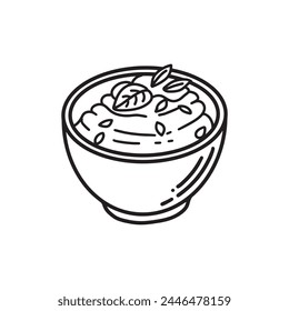 Outline Handdrawn Mexican cuisine illustration Line Art Cartoon