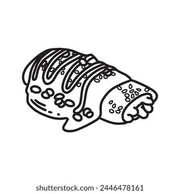 Outline Handdrawn Mexican cuisine illustration Line Art Cartoon
