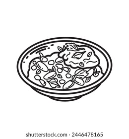 Outline Handdrawn Mexican cuisine illustration Line Art Cartoon