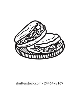 Outline Handdrawn Mexican cuisine illustration Line Art Cartoon