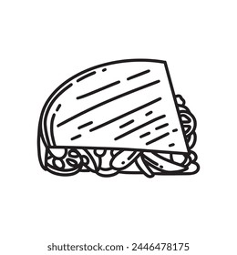 Outline Handdrawn Mexican cuisine illustration Line Art Cartoon