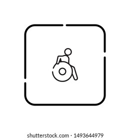 Outline handicap vector icon. Isolated black simple line element illustration from alert concept. Editable vector stroke handicap icon on white background