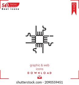 Outline hands Icon. hands icon vector isolated on white background. Graphic design, material-design, Best sellers icons, mobile application, UI UX design, EPS 10 format vector