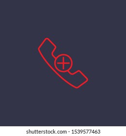 Outline handset add icon.handset add vector illustration. Symbol for web and mobile