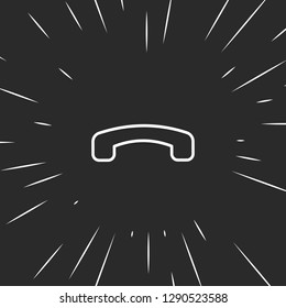 Outline handset down icon illustration isolated vector sign symbol
