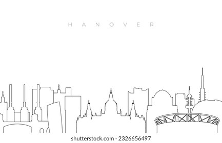 Outline Hanover skyline. Trendy template with Hanover buildings and landmarks in line style. Stock vector design. 