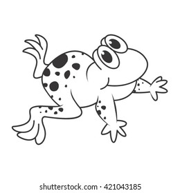 Outline Happy Frog Crawling Cartoonvector Drawing Stock Vector (Royalty ...