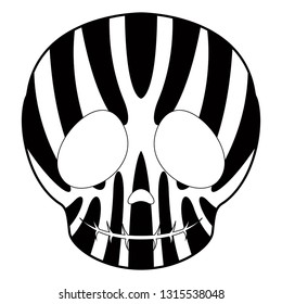 Outline of a happy mexican skull cartoon. Vector illustration design