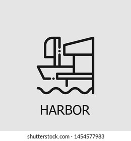 Outline harbor vector icon. Harbor illustration for web, mobile apps, design. Harbor vector symbol.