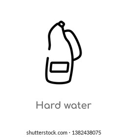 outline hard water vector icon. isolated black simple line element illustration from cleaning concept. editable vector stroke hard water icon on white background