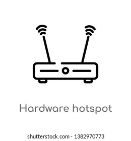 outline hardware hotspot vector icon. isolated black simple line element illustration from hardware concept. editable vector stroke hardware hotspot icon on white background