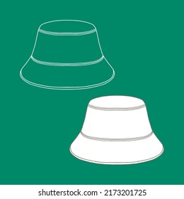 Outline Hat Template. Vector illustration. Copy space. Linear, vector, realistic, outline illustration.