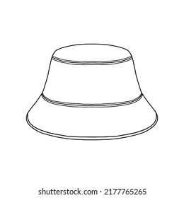 Outline Hat Template. Vector illustration. Copy space. Linear, vector, realistic, outline illustration.