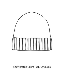 Outline Hat Template. Vector illustration. Copy space. Linear, vector, realistic, outline illustration.