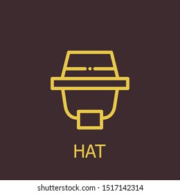 Outline hat vector icon. Hat illustration for web, mobile apps, design. Hat vector symbol.