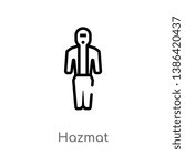 outline hazmat vector icon. isolated black simple line element illustration from fashion concept. editable vector stroke hazmat icon on white background