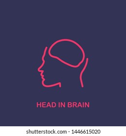 Outline head in brain icon.head in brain vector illustration. Symbol for web and mobile