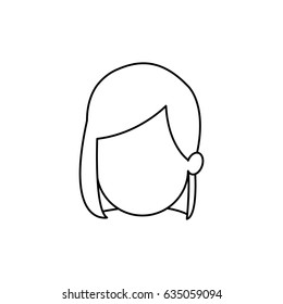 outline head girl character person