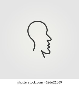 Outline head   icon illustration vector symbol