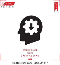 Outline HEAD icon isolated on white background. Best modern. Graphic design, mobile application, beauty icons 2019, user interface. Editable stroke. EPS10 format vector