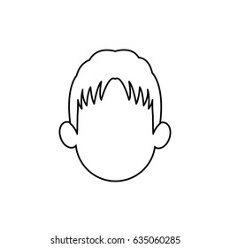 outline head, man character person