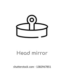 outline head mirror vector icon. isolated black simple line element illustration from general concept. editable vector stroke head mirror icon on white background