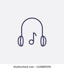 Outline headphone icon illustration,vector earphone sign symbol
